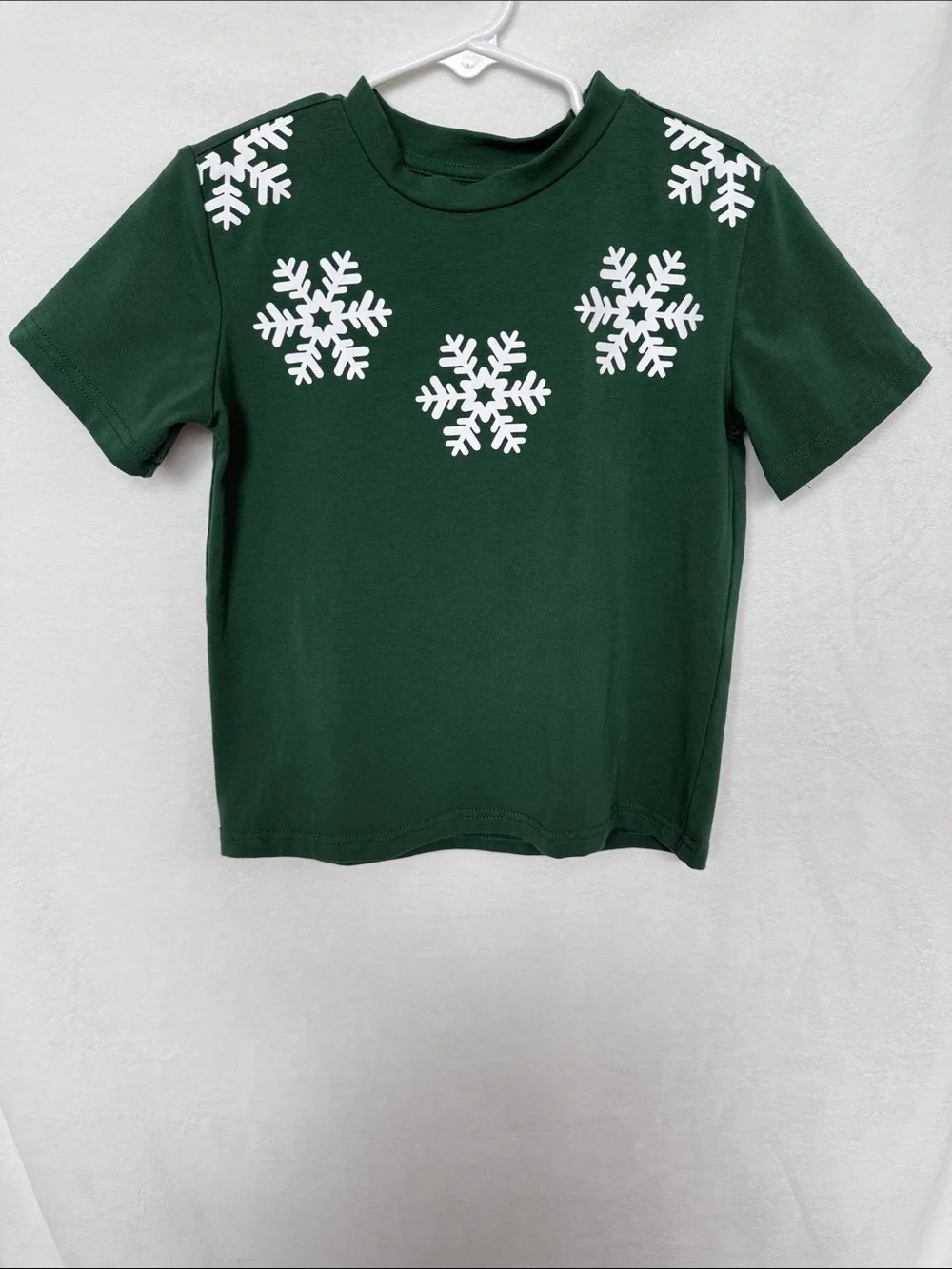 Taylor Joelle - Kids Dark Green Snowflake Short Sleeve Tee